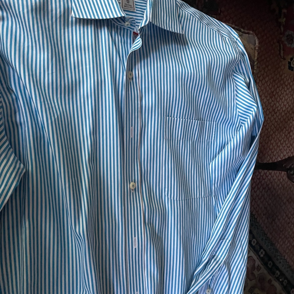 PETER MILLAR Blue Stripe Long Sleeve shirt M